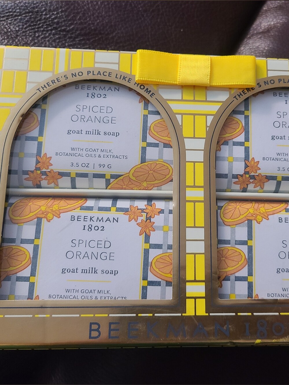 Beekman 1802 Spiced Orange Goat Milk Soap Trio - Yellow and Orange Accents